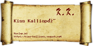 Kiss Kalliopé névjegykártya